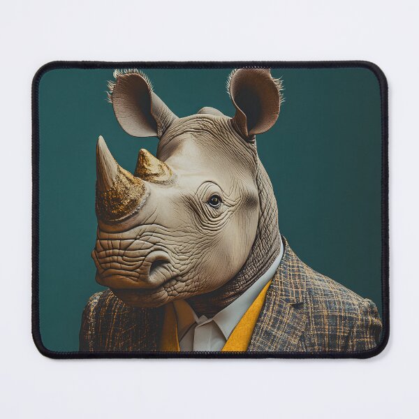Item preview, Anthropomorphic rhinoceros in a yellow outfit designed and sold by Artessie.