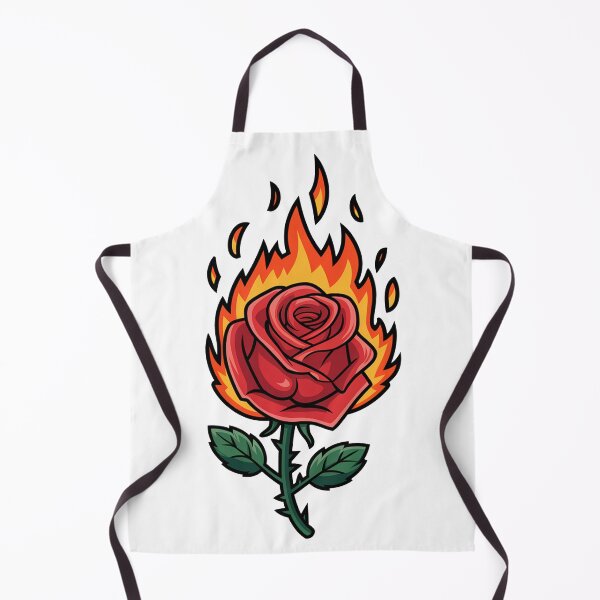 Item preview, Fiery Rose - Deep Red Bloom with Flames designed and sold by MonkiFlipp.