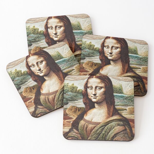 Item preview, Stitched Elegance: The Embroidered Mona Lisa designed and sold by KittyKatto.