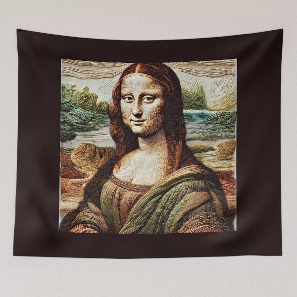 Item preview, Stitched Elegance: The Embroidered Mona Lisa designed and sold by KittyKatto.