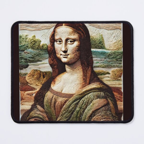 Item preview, Stitched Elegance: The Embroidered Mona Lisa designed and sold by KittyKatto.