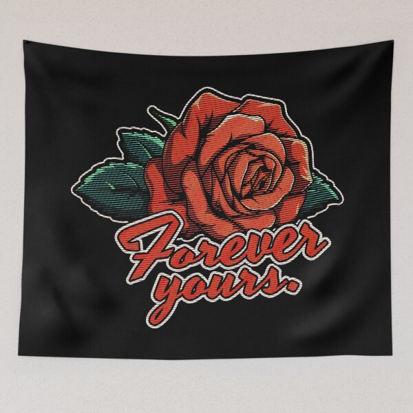 Item preview, A Crimson Rose Embraced By White With Emerald Leaves A Simple Yet Expressive Token Of Eternal Love. Newsprint effect. designed and sold by SplashTastic.
