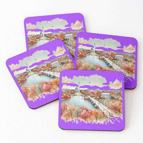 Item preview, Washington D.C. Fall Viewpoint 3D Sketch - Iconic Autumn Beauty,  designed and sold by PaintMeWorld.