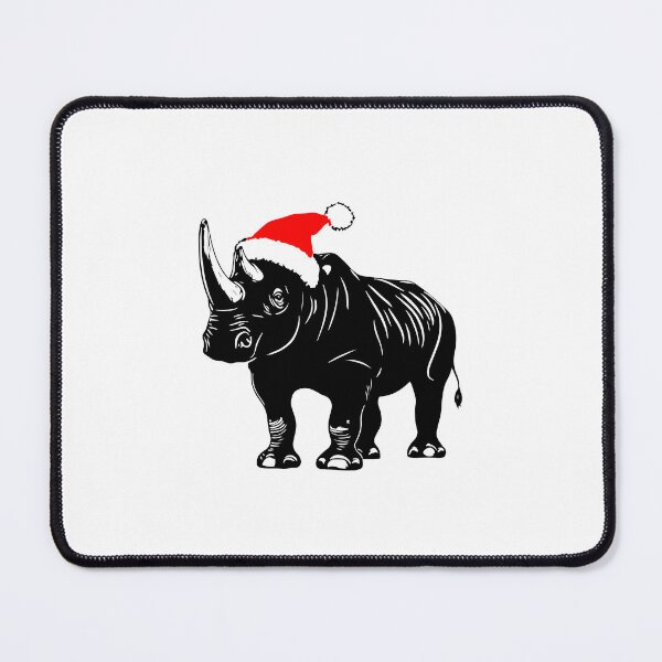 Item preview, Rhino in Christmas Hat designed and sold by JollyCritters.