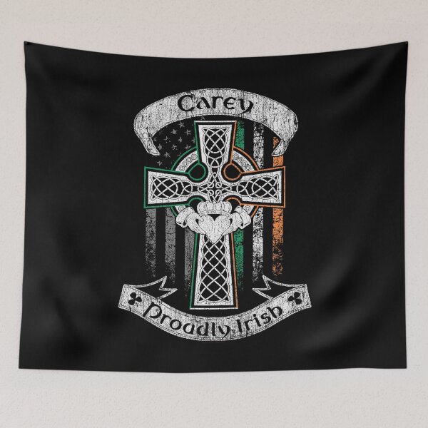 Item preview, Carey family Irish Americans, US flag, Ireland flag, claddagh ring, celtic Cross vintage designed and sold by 9X FR.