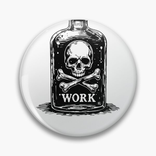 Item preview, llustration features a classic poison bottle labeled WORK designed and sold by vartisvit.