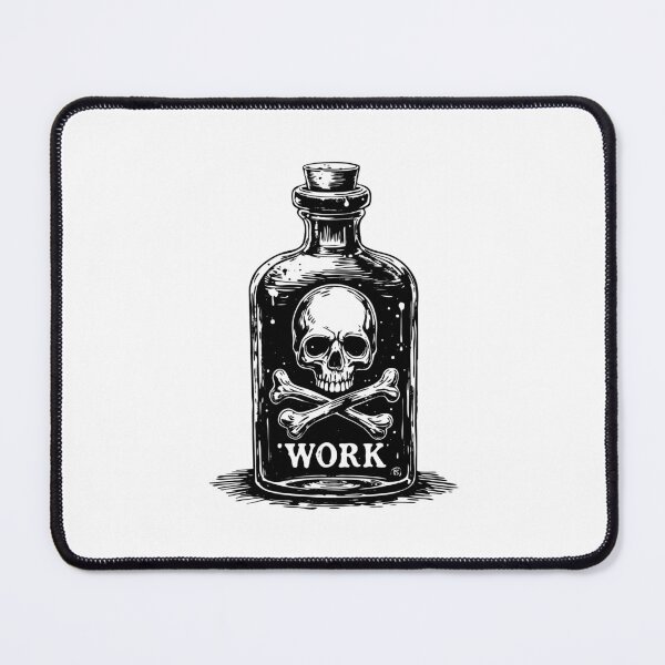 Item preview, llustration features a classic poison bottle labeled WORK designed and sold by vartisvit.