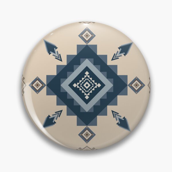 Item preview, Beige and Blue Geometric Tribal Design designed and sold by kasune-shop.