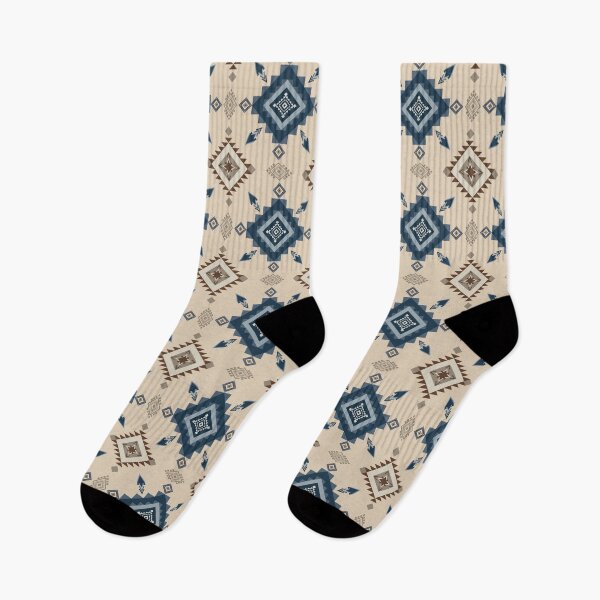Item preview, Beige and Blue Geometric Tribal Design designed and sold by kasune-shop.