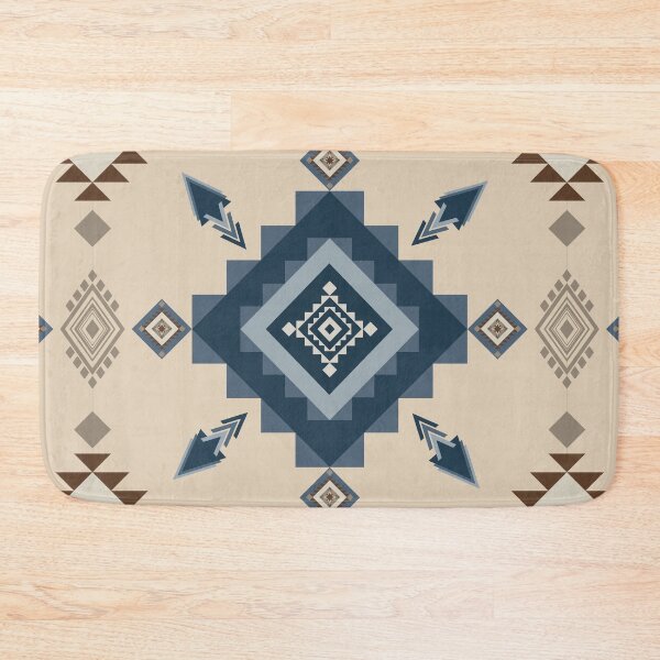Item preview, Beige and Blue Geometric Tribal Design designed and sold by kasune-shop.