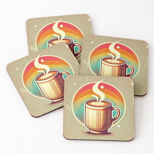Item preview, Retro Coffee Mug with Rainbow Steam designed and sold by Koalangel.