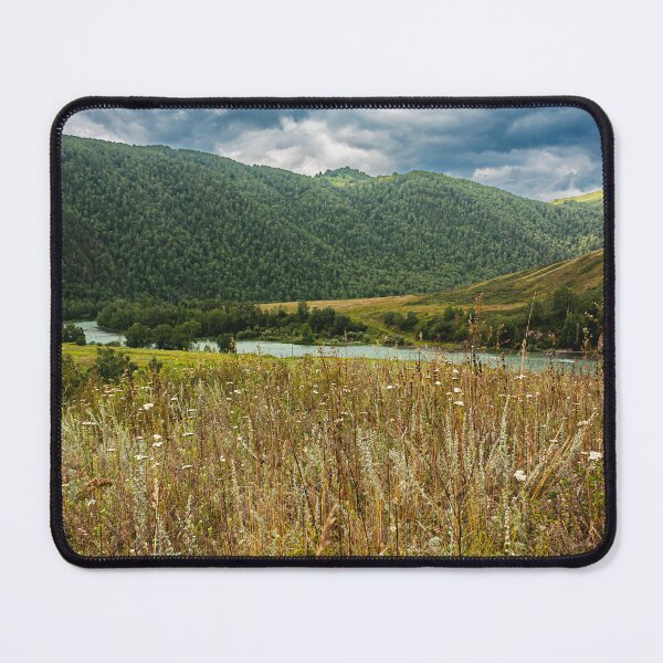 Item preview, Meadow and Forested Hills Under Cloudy Sky designed and sold by PixelBirch.