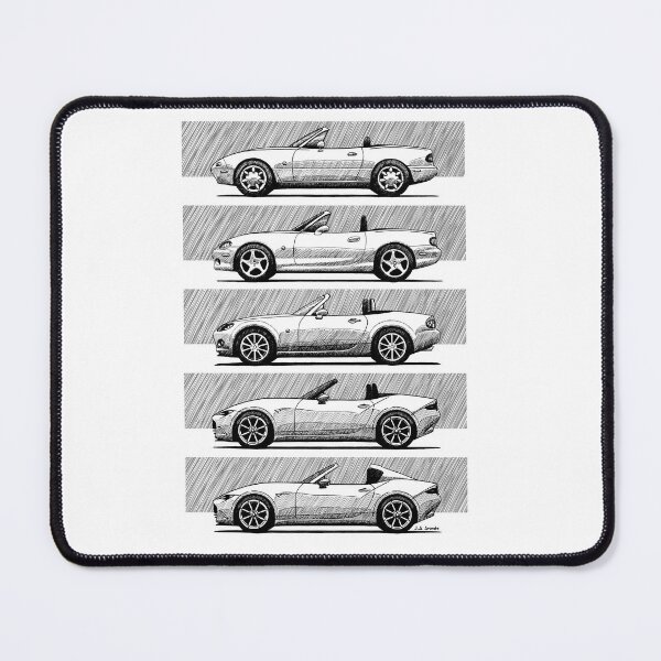 Item preview, My drawing of the Japanese roadster car of all generations designed and sold by designjaag.