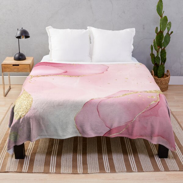 Item preview, Pink Rose Petals With Golden Glitter designed and sold by GoldenTealArts.