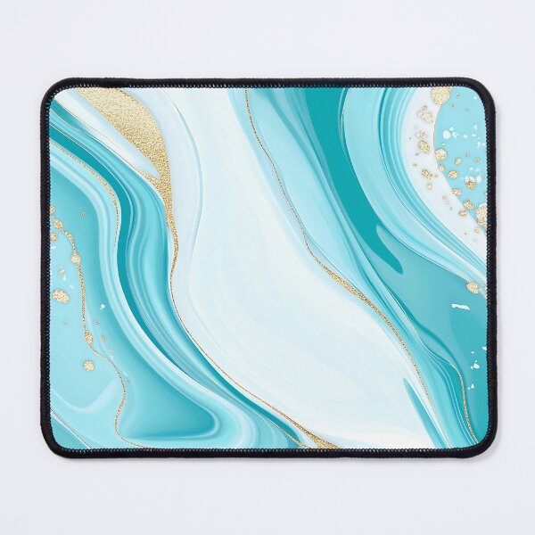 Item preview, Elegant Turquoise Marble Texture With Gold Glitter Lines designed and sold by GoldenTealArts.