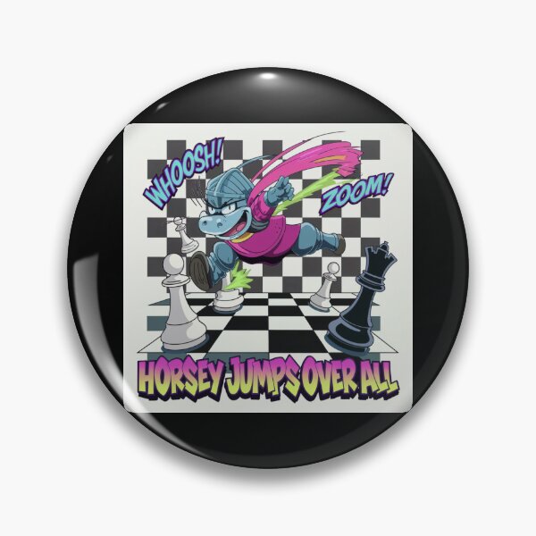Item preview, Chess Pieces Game - Horsey Jumps Over All - Retro 90s Chess Knight designed and sold by stickercuffs.