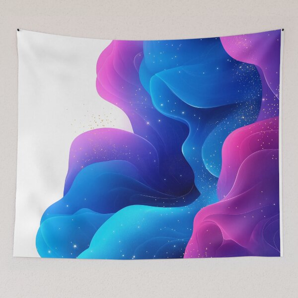 Item preview, Colorful Liquid Shapes With Stars And Gradient Lights designed and sold by GoldenTealArts.