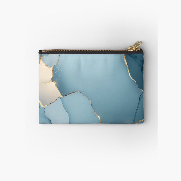 Item preview, Abstract Blue Marble With Golden Cracks designed and sold by GoldenTealArts.