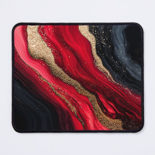 Item preview, Red Black And Gold Marble Glitter Design designed and sold by GoldenTealArts.