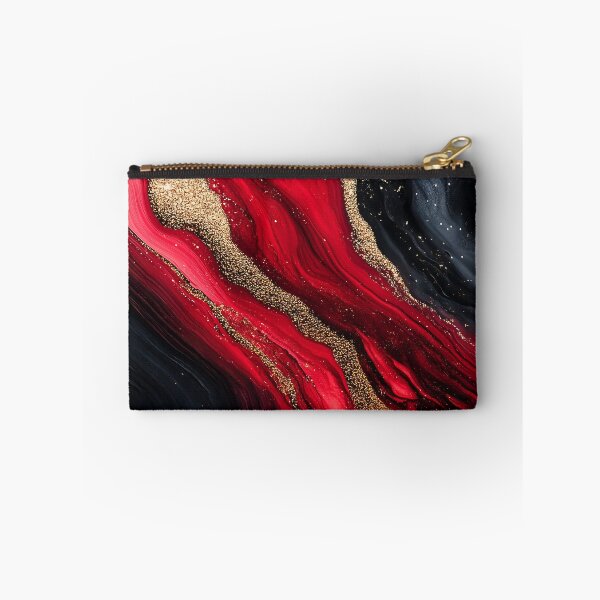 Item preview, Red Black And Gold Marble Glitter Design designed and sold by GoldenTealArts.