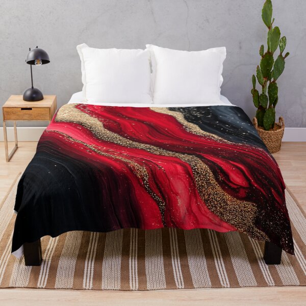 Item preview, Red Black And Gold Marble Glitter Design designed and sold by GoldenTealArts.