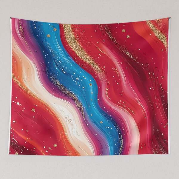 Item preview, Colorful Glitter Waves Abstract Art Design designed and sold by GoldenTealArts.