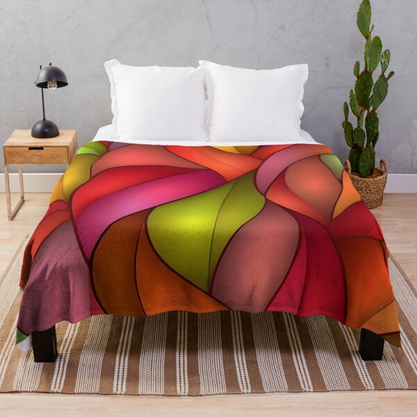 Item preview, Colorful Abstract Leaves With Vibrant Patterns designed and sold by GoldenTealArts.