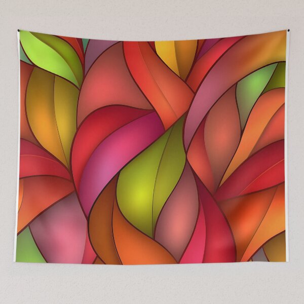 Item preview, Colorful Abstract Leaves With Vibrant Patterns designed and sold by GoldenTealArts.