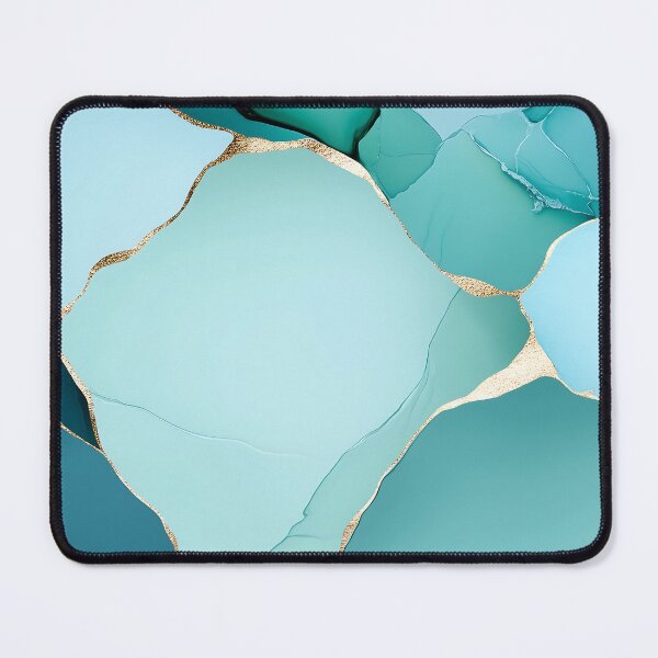 Item preview, Teal Blue Abstract Art With Gold Accents designed and sold by GoldenTealArts.
