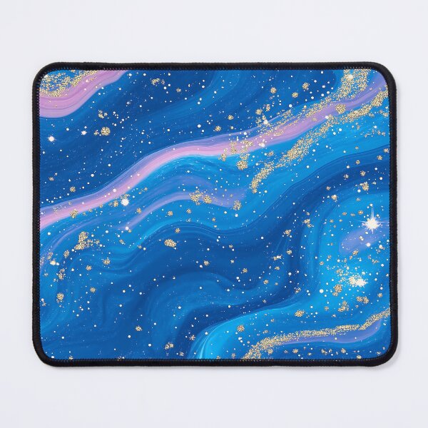 Item preview, Blue Pink Marble Glitter With Starry Sky Design designed and sold by GoldenTealArts.
