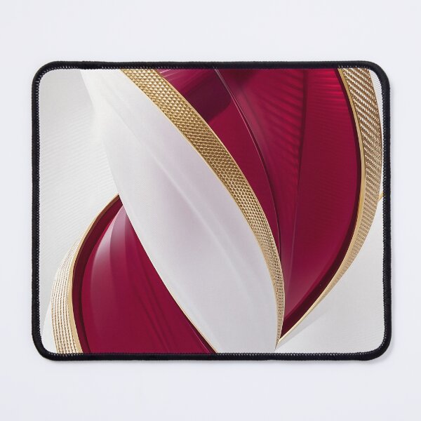 Item preview, Elegant Burgundy White Ribbon With Gold Highlights designed and sold by GoldenTealArts.