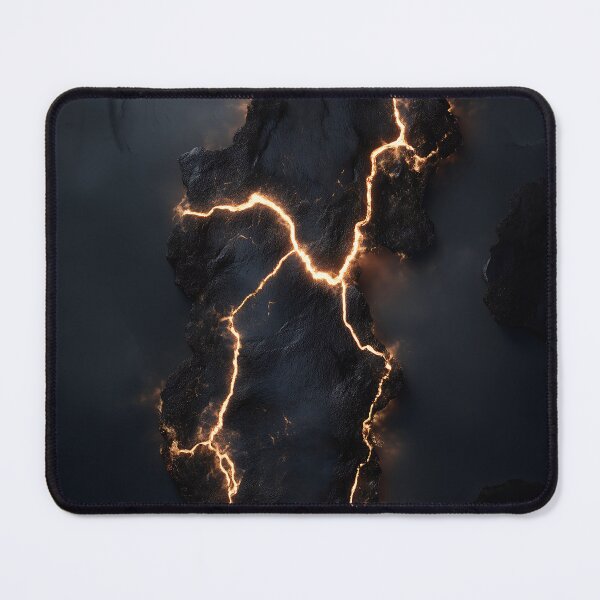 Item preview, Cracked Rock With Glowing Golden Lightning Veins designed and sold by GoldenTealArts.