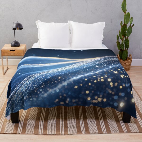 Item preview, Blue Sand With Sparkling Gold Under Night Sky designed and sold by GoldenTealArts.