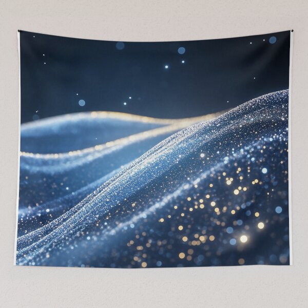 Item preview, Blue Sand With Sparkling Gold Under Night Sky designed and sold by GoldenTealArts.
