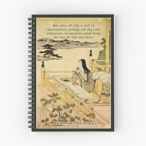 Item preview, Murasaki Shikibu quote: But after all, life is full of uncertainties; perhaps one day some unforeseen circumstance would bring her into his life once more. designed and sold by artbleed.