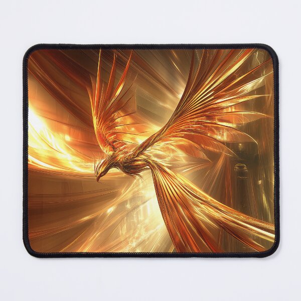 Item preview, 3D Fractal Phoenix Rising With Golden Light Rays designed and sold by GoldenTealArts.