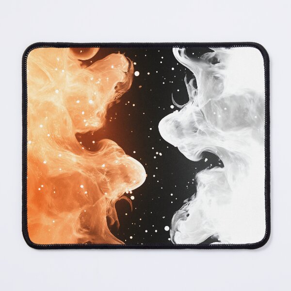 Item preview, Fire And Ice Abstract Illustration On Black Background designed and sold by GoldenTealArts.
