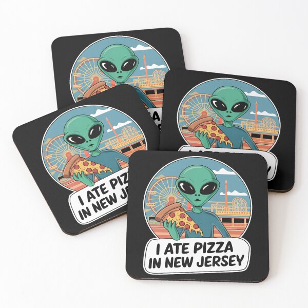 Item preview, New Jersey Drones. Alien Eating Pizza in New Jersey Amusement Park designed and sold by gomofo1974.