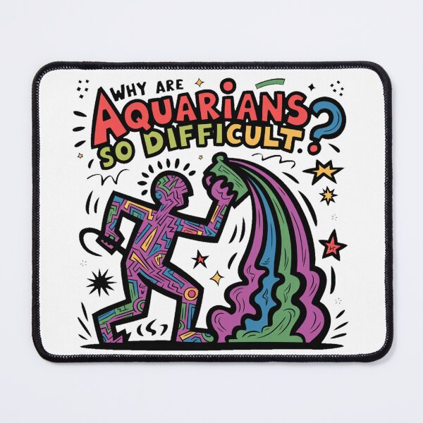 Item preview, Aquarians Zodiac Pop art -"Why Are Aquarians So Difficult? Vibrant Pop Art Tee" designed and sold by stickercuffs.