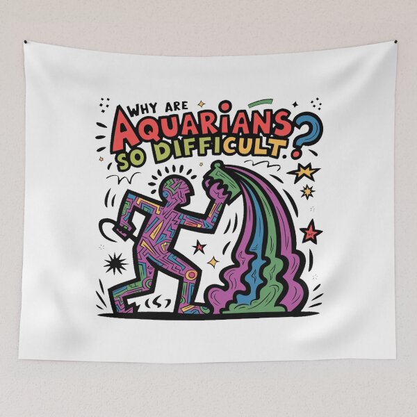 Item preview, Aquarians Zodiac Pop art -"Why Are Aquarians So Difficult? Vibrant Pop Art Tee" designed and sold by stickercuffs.