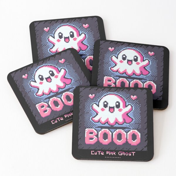 Item preview, Cute Pink Ghost: Sweet and Spooky (Booo) designed and sold by TrippyBunnyShop.