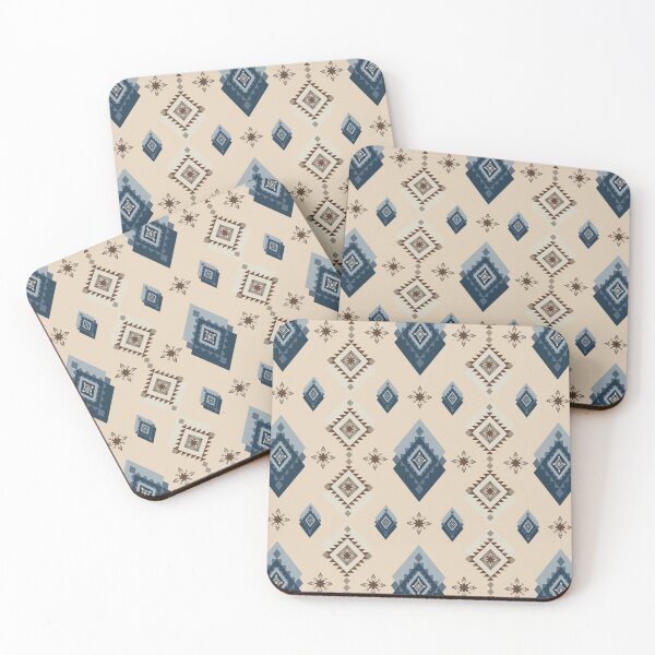 Item preview, Beige and Blue Geometric Tribal Design designed and sold by kasune-shop.