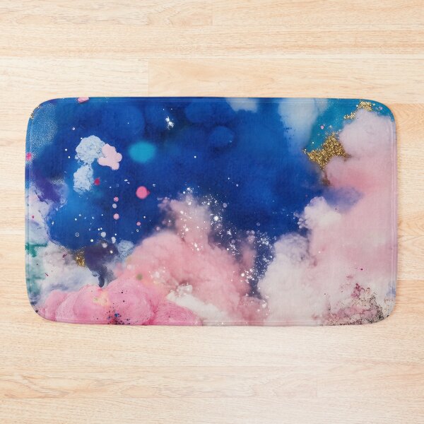 Item preview, Exploding Pink and Blue Ink Clouds With Gold Glitter designed and sold by GoldenTealArts.