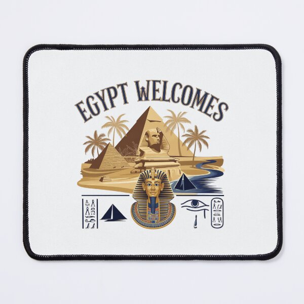 Item preview, Egypt Welcomes Flag Map Pyramids of Giza, Sphinx designed and sold by AnimalsDH305.