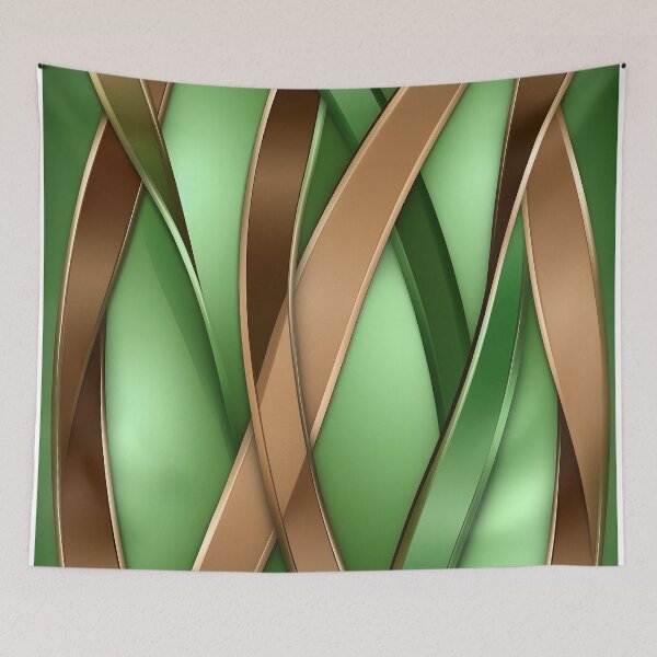 Item preview, Elegant Green and Brown Metallic Ribbons designed and sold by GoldenTealArts.