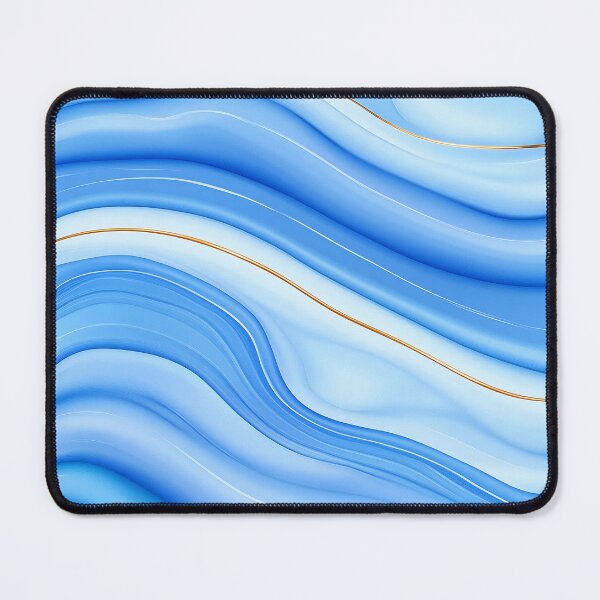 Item preview, Blue Marble Waves With Golden Accents designed and sold by GoldenTealArts.