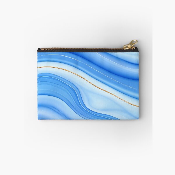 Item preview, Blue Marble Waves With Golden Accents designed and sold by GoldenTealArts.