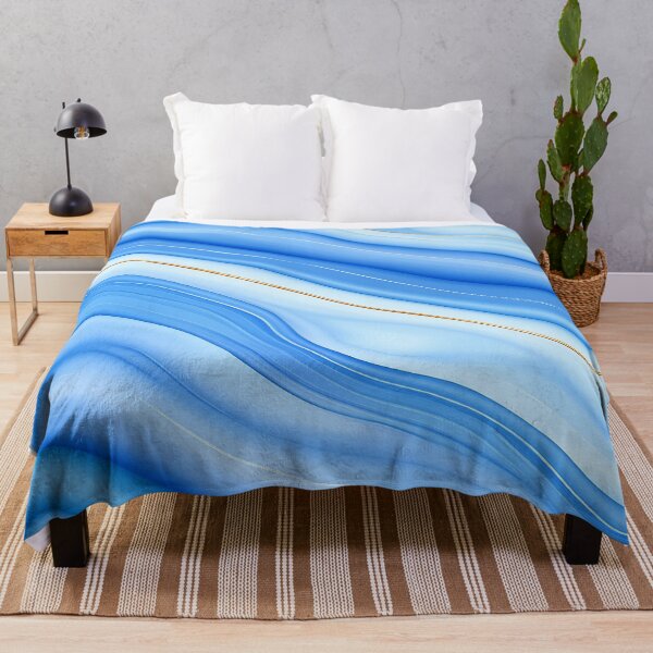 Item preview, Blue Marble Waves With Golden Accents designed and sold by GoldenTealArts.