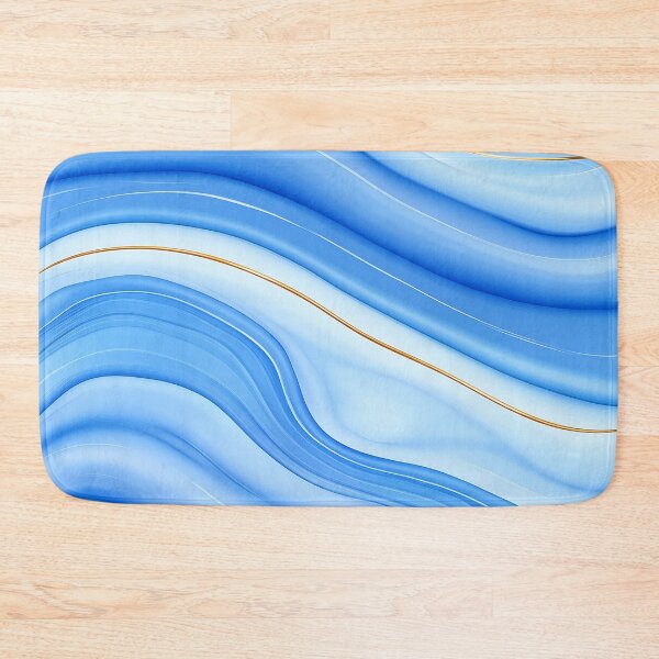 Item preview, Blue Marble Waves With Golden Accents designed and sold by GoldenTealArts.