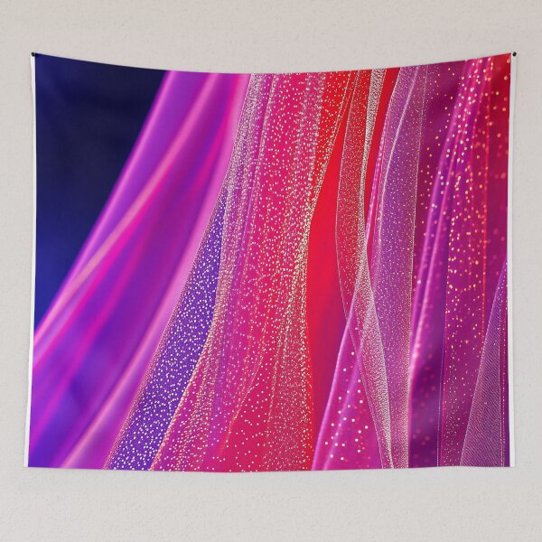 Item preview, Red and Purple Tulle Fabric With Glitter Gradient designed and sold by GoldenTealArts.